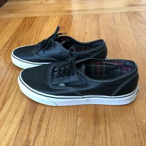 Vans Black Leather Authentic Sneakers